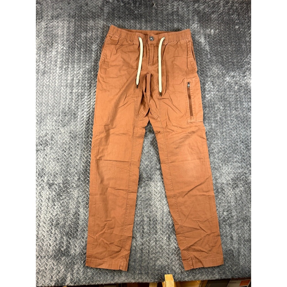 Vuori The Rise The Shine Jogger Pants Mens Small Rust Orange V412 Cotton